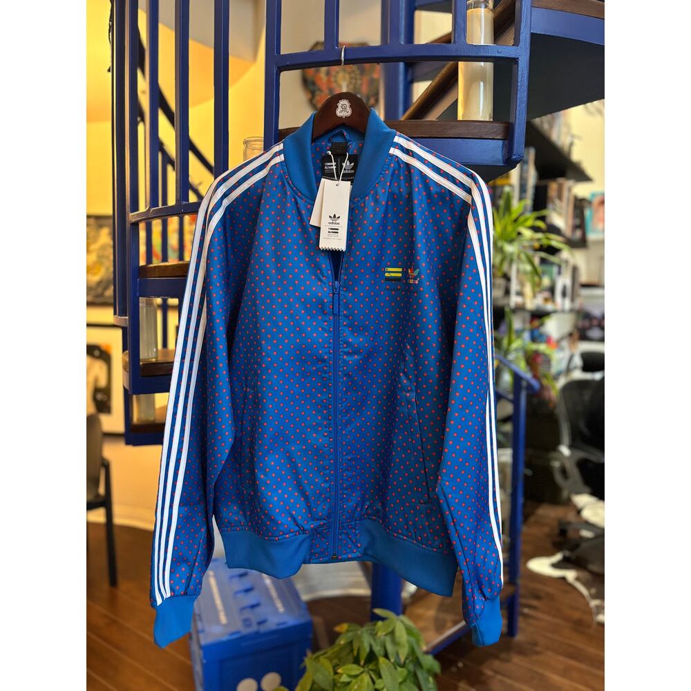 Adidas x Pharrell Williams Blue Polka Dot Track Jacket Size L (NWT)